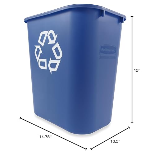 Black 7-Gallon Plastic Wastebasket, Pack of 4 Y615796