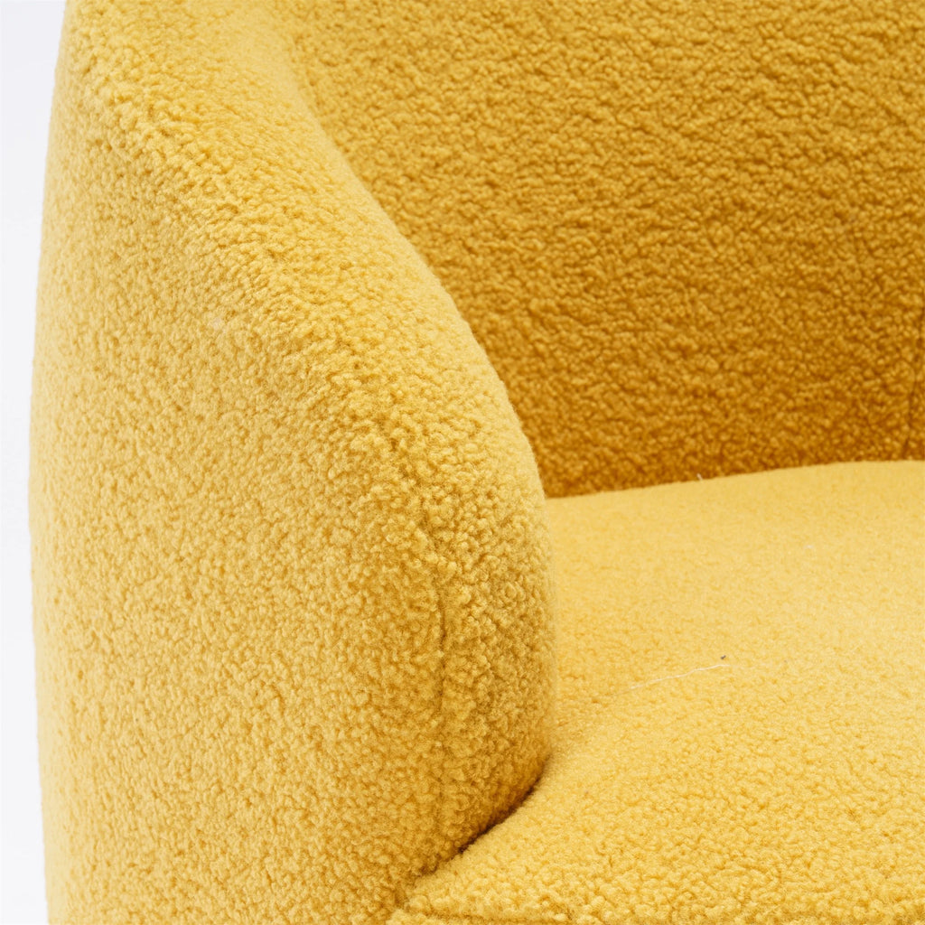 Yellow Teddy Fabric Swivel Armchair X8132
