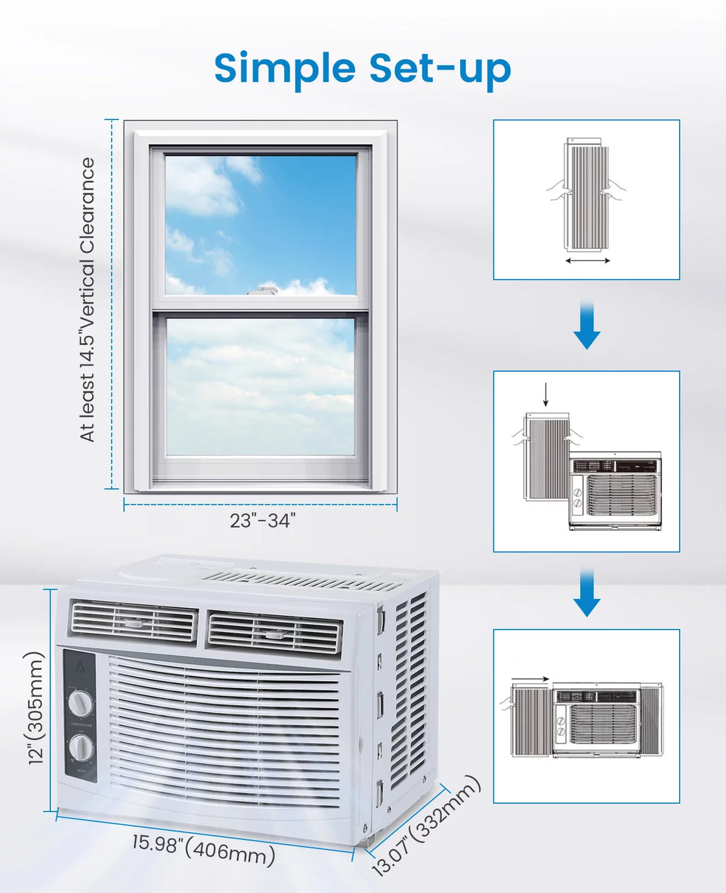 5000 BTU Window Air Conditioner with Reusable Filter U764975