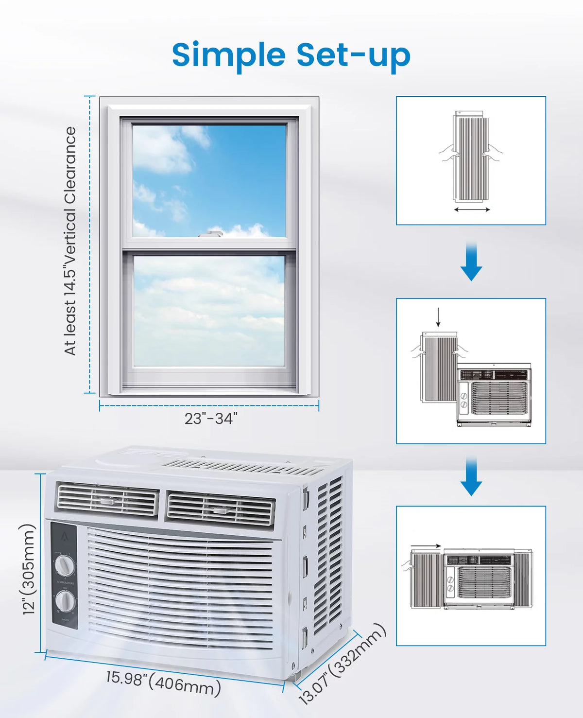 5000 BTU Window Air Conditioner with Reusable Filter U764975