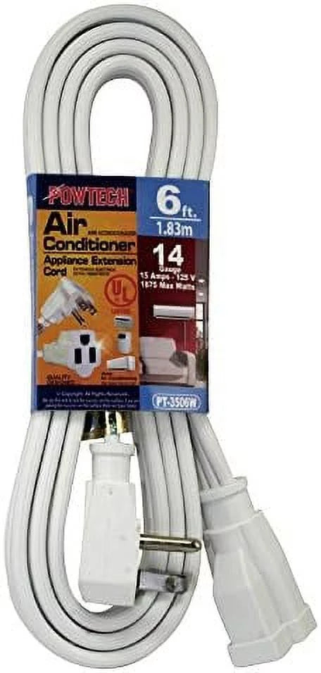 6 FT 14 Gauge 3-Pronged Air Conditioner Extension Cord J466362