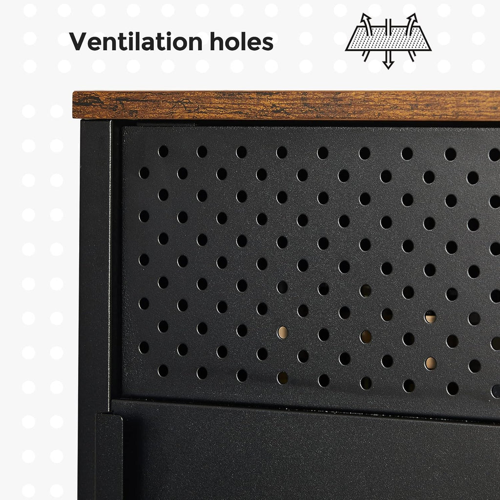 Rustic Brown and Black Storage Sideboard I49035