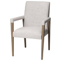 Cream Fabric Brown Wood Frame Dining Chair B490135