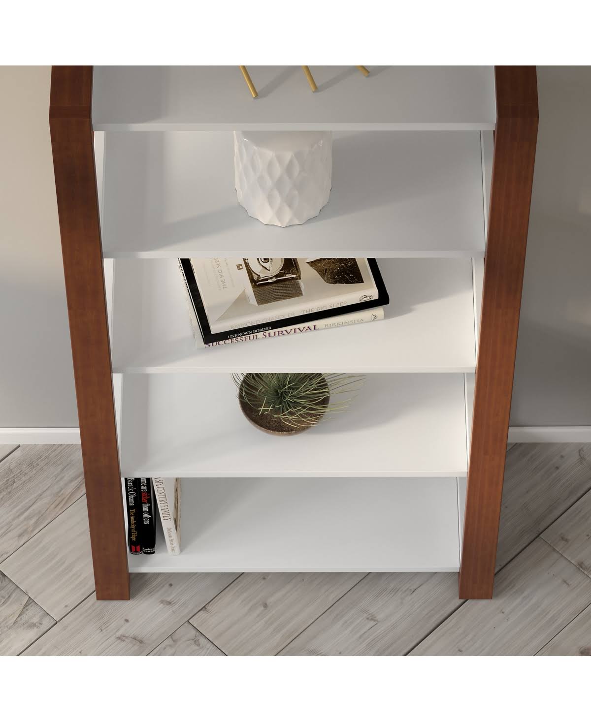 White 5 Shelf Bookcase Z982
