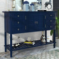 Navy Console Table with 6 Drawers M8920