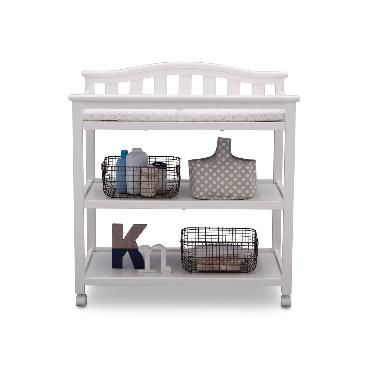 White Changing Table with Casters S250