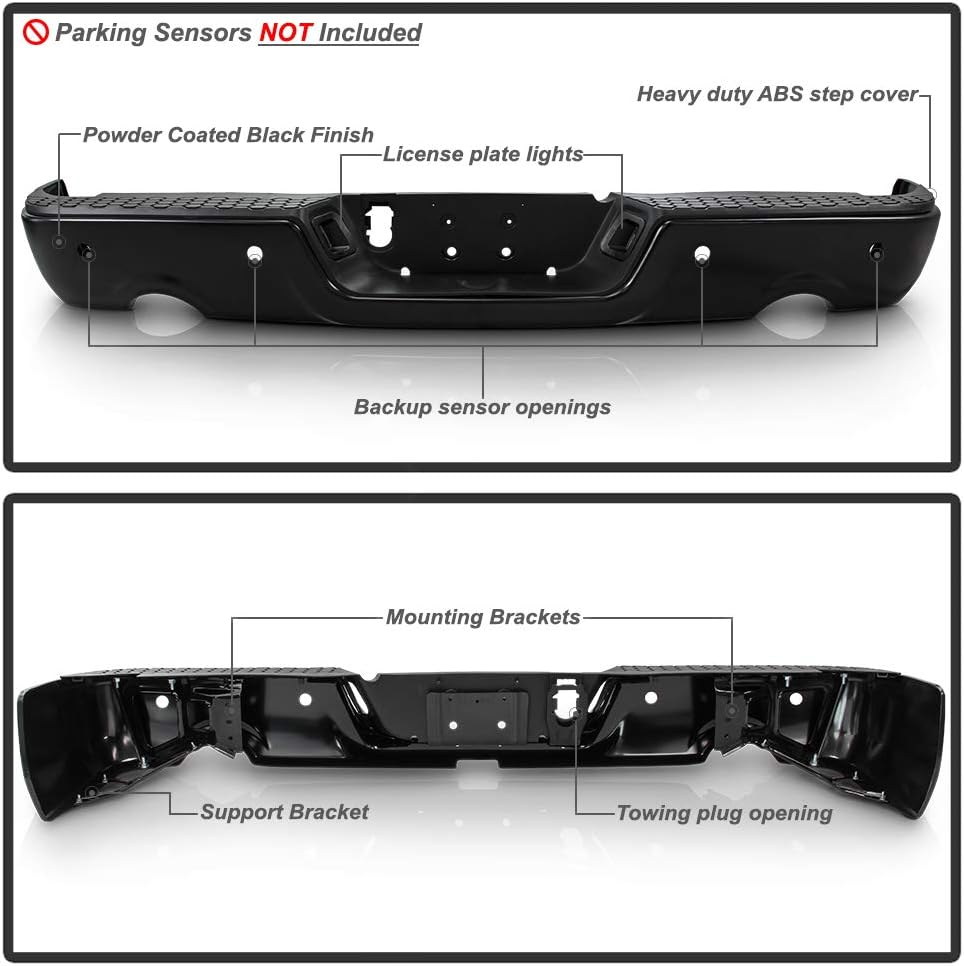 Black Steel Rear Step Bumper Assembly L321545