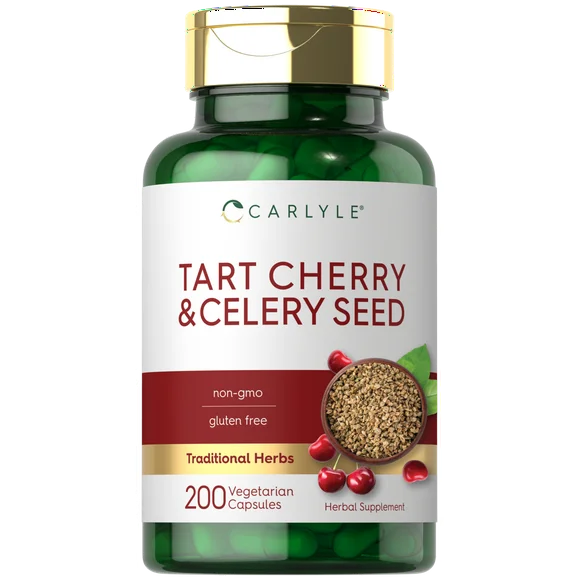 Tart Cherry and Celery Seed Supplement 200 Capsules B894971
