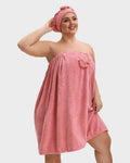 Adjustable Plus Size Bath Skirt & Quick-Dry Cap Set I423760