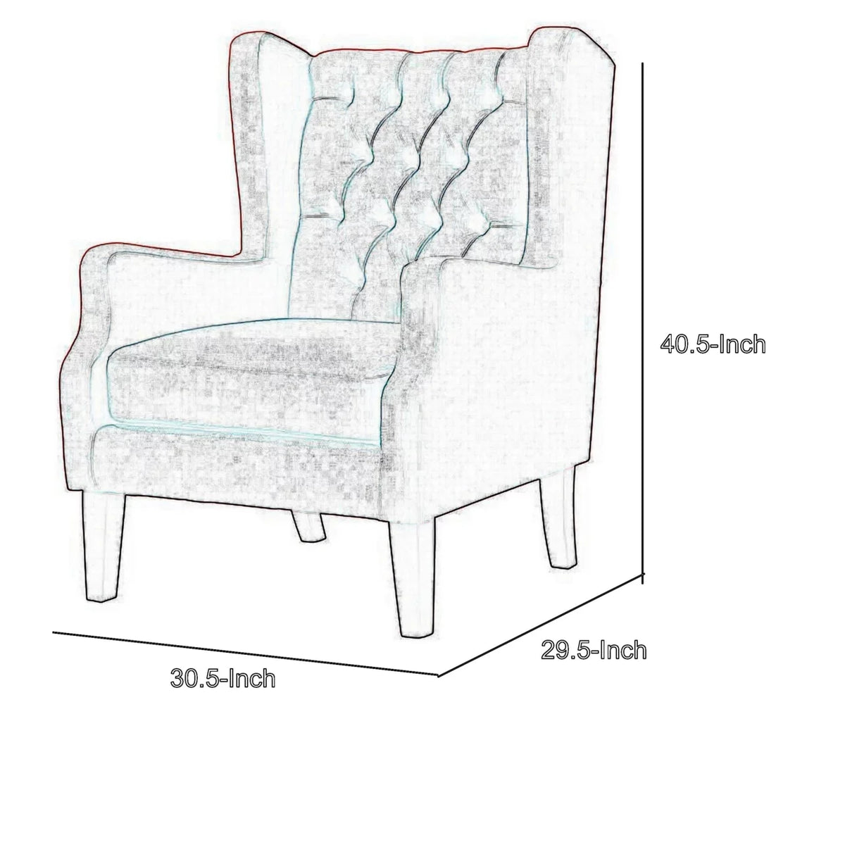 Red Fabric Accent Chair F7336