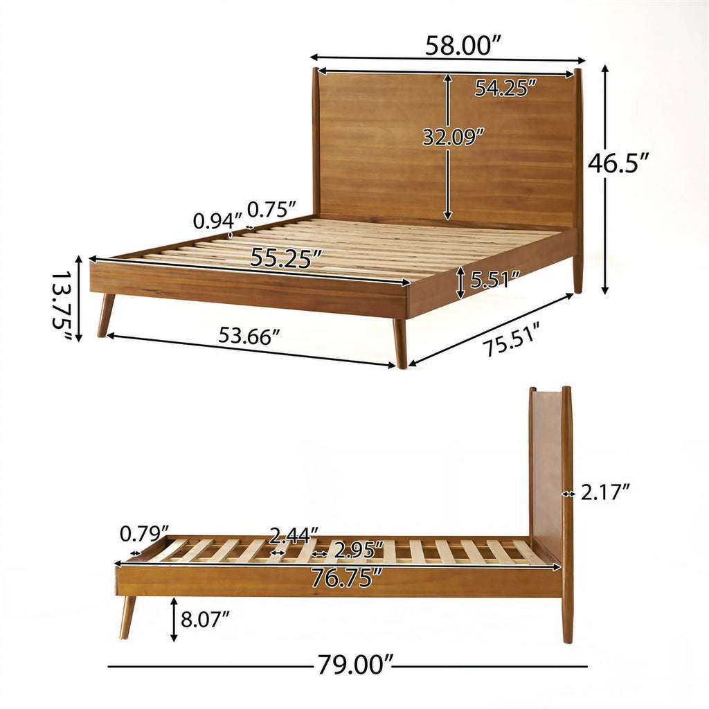 Full Acacia Wood Bed W576382