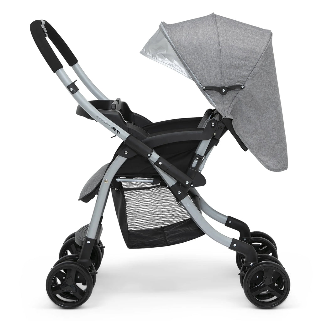 Grey Tweed Reversible Handle Stroller D581