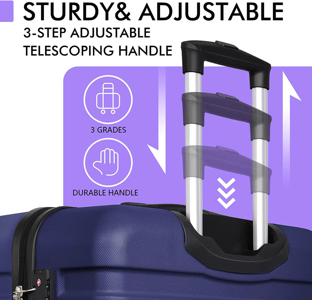 3 Piece PC ABS Hardside Lightweight Luggage Set with TSA Lock V7306
