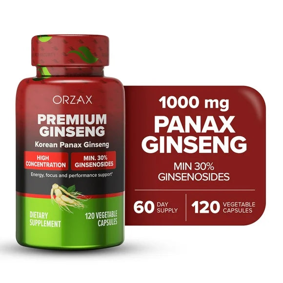 Vegan Korean Panax Ginseng Capsules 120 Veg Capsules F4267