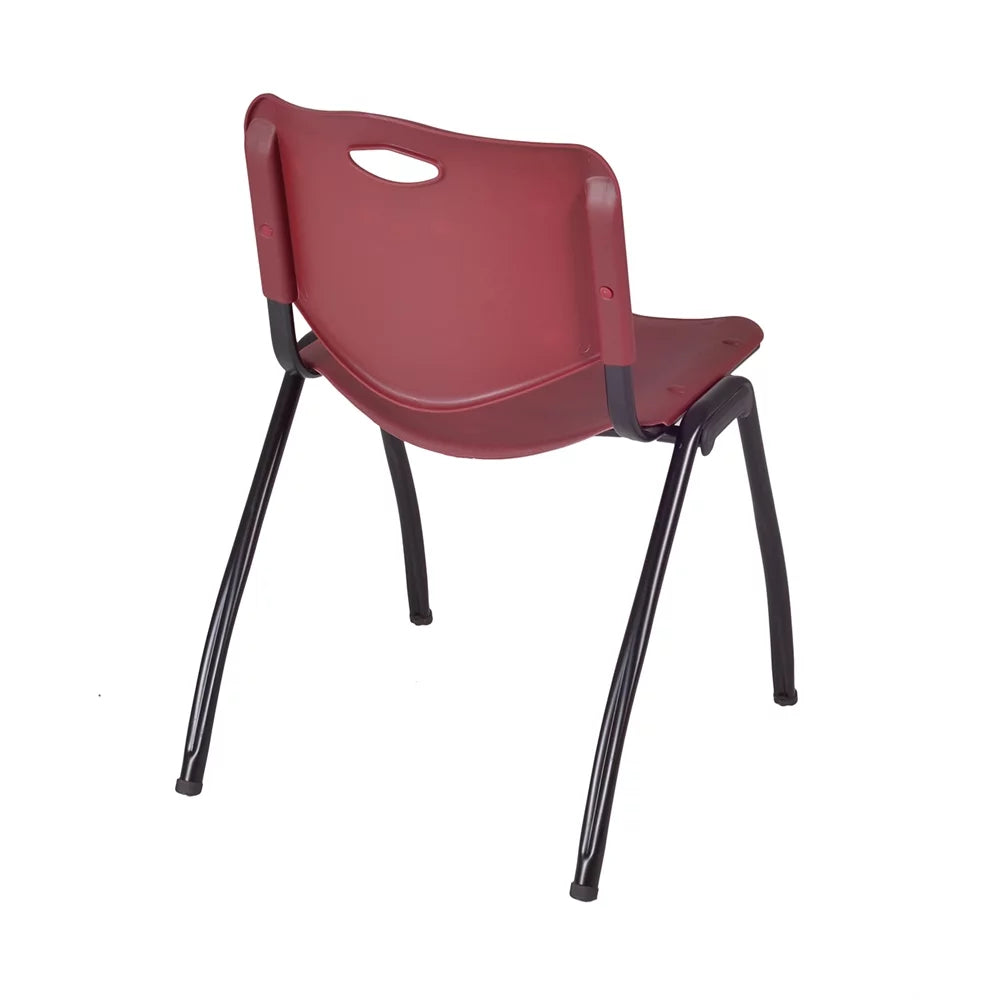 48" Square Breakroom Table & 4 Stack Chairs Z818
