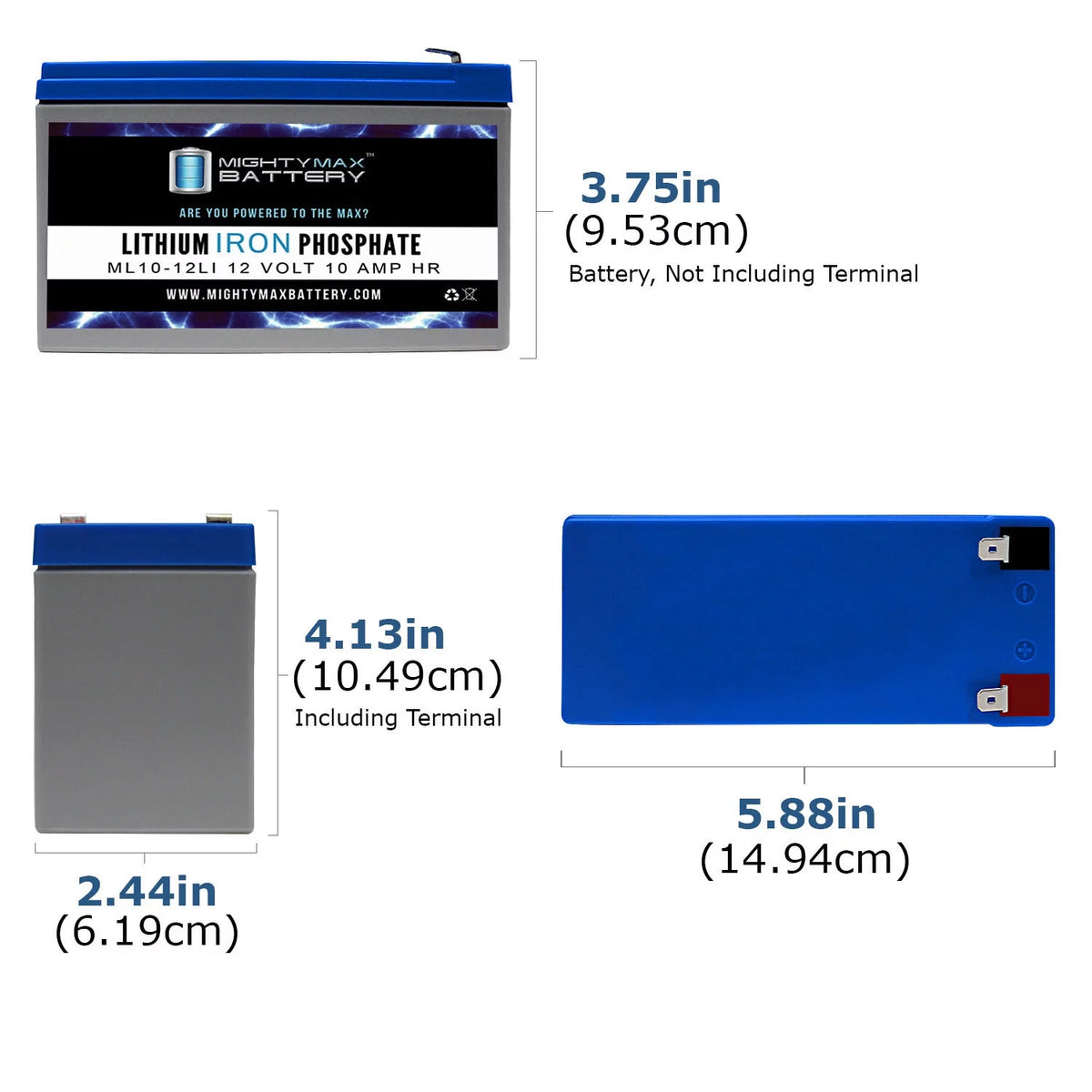 12V 10AH Lithium Replacement Battery 3 Pack A6815