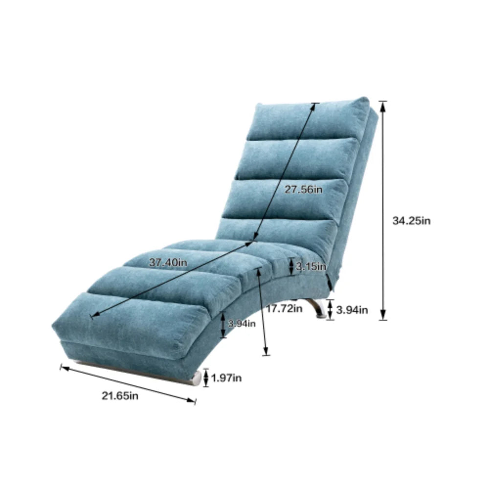 Blue Linen Chaise Lounge V2707