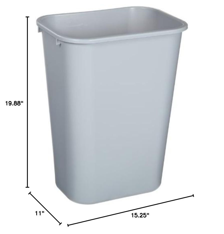 Black 7-Gallon Plastic Wastebasket, Pack of 4 Y615796