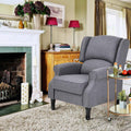 Gray Fabric Manual Push Back Recliner Sofa H2444