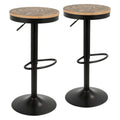 Adjustable Wood Bar Stool Set of 2 N17149