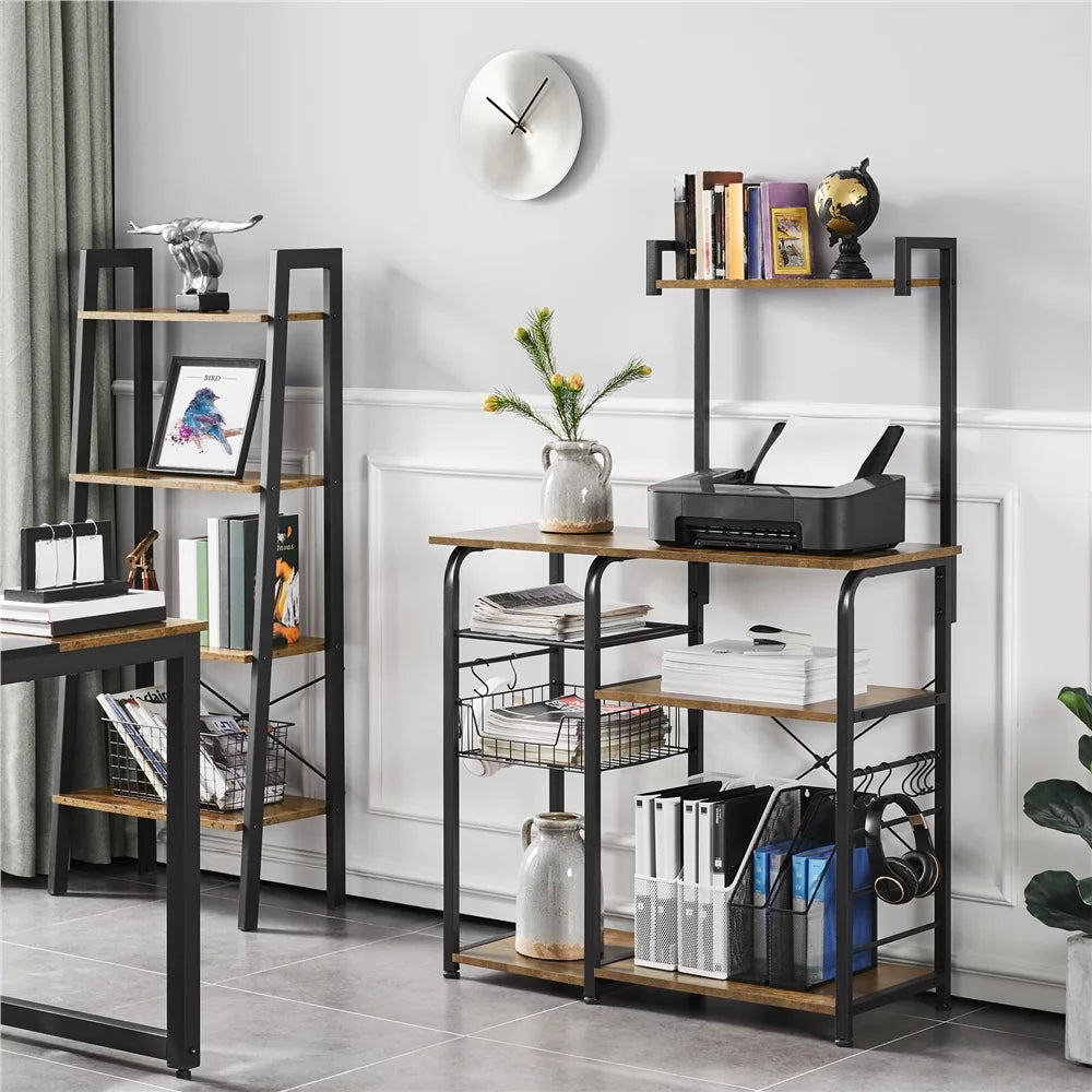 35.5" Kitchen Storage Shelf Baker's Rack with 10 Hooks X965