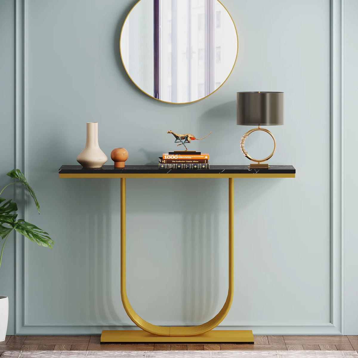 39 inch Gold Console Table I96156