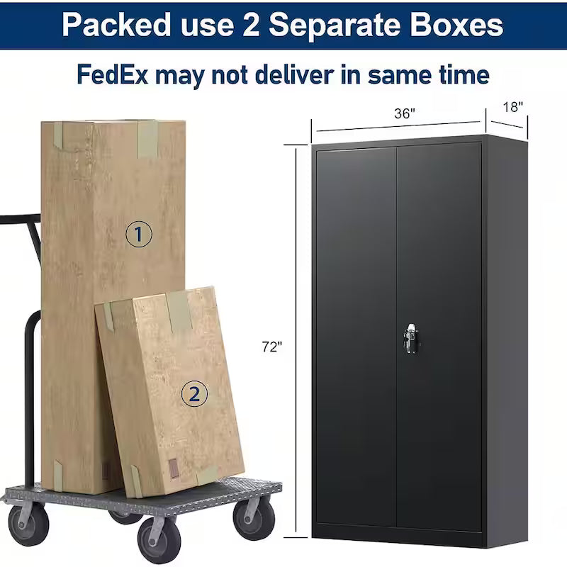 Metal Storage Cabinet Set in Black S1196