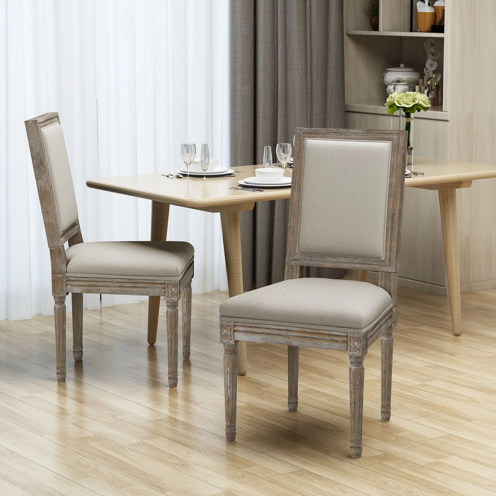 Fabric Upholstered Dining Chairs Set of 2 J588731