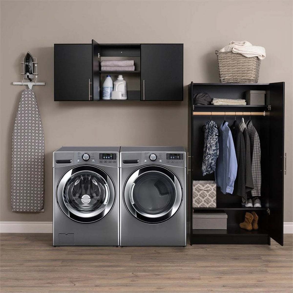 32" Contemporary Black Wardrobe Cabinet H3691
