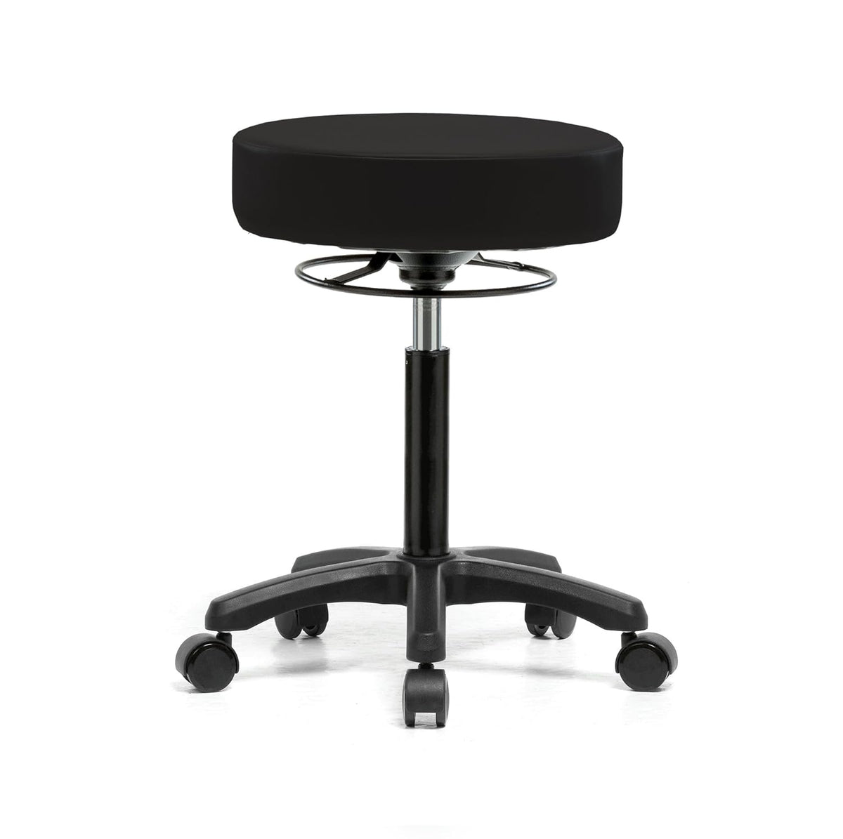 Height Adjustable Rolling Stool Gray Vinyl L714429