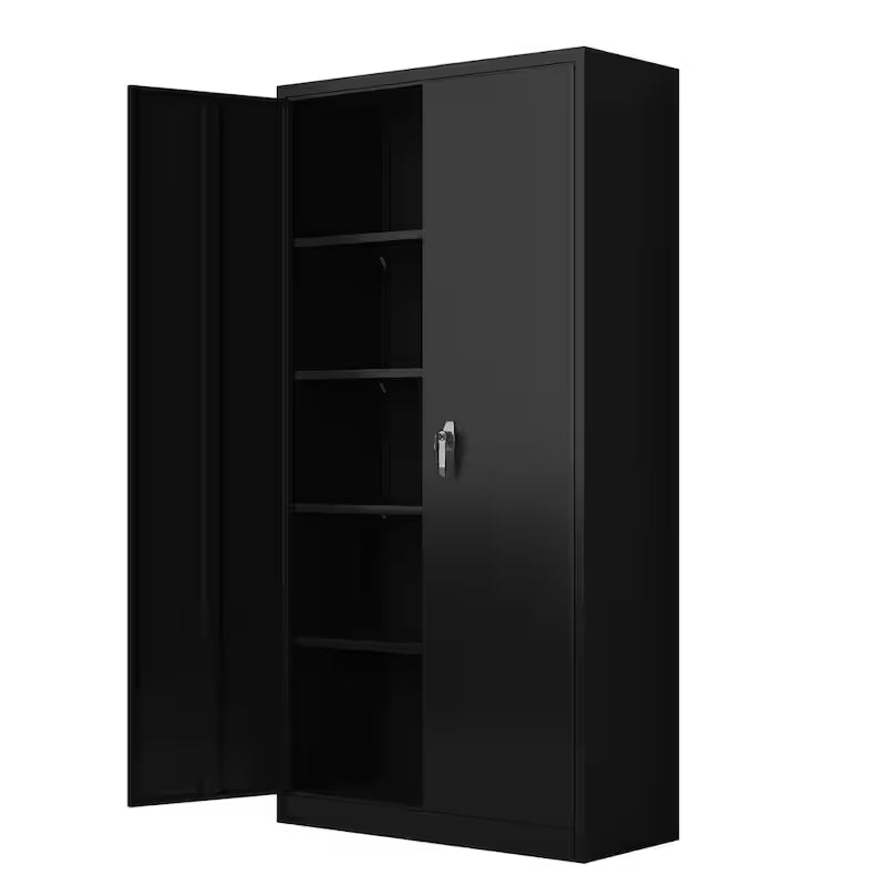 Metal Storage Cabinet Set in Black S1196