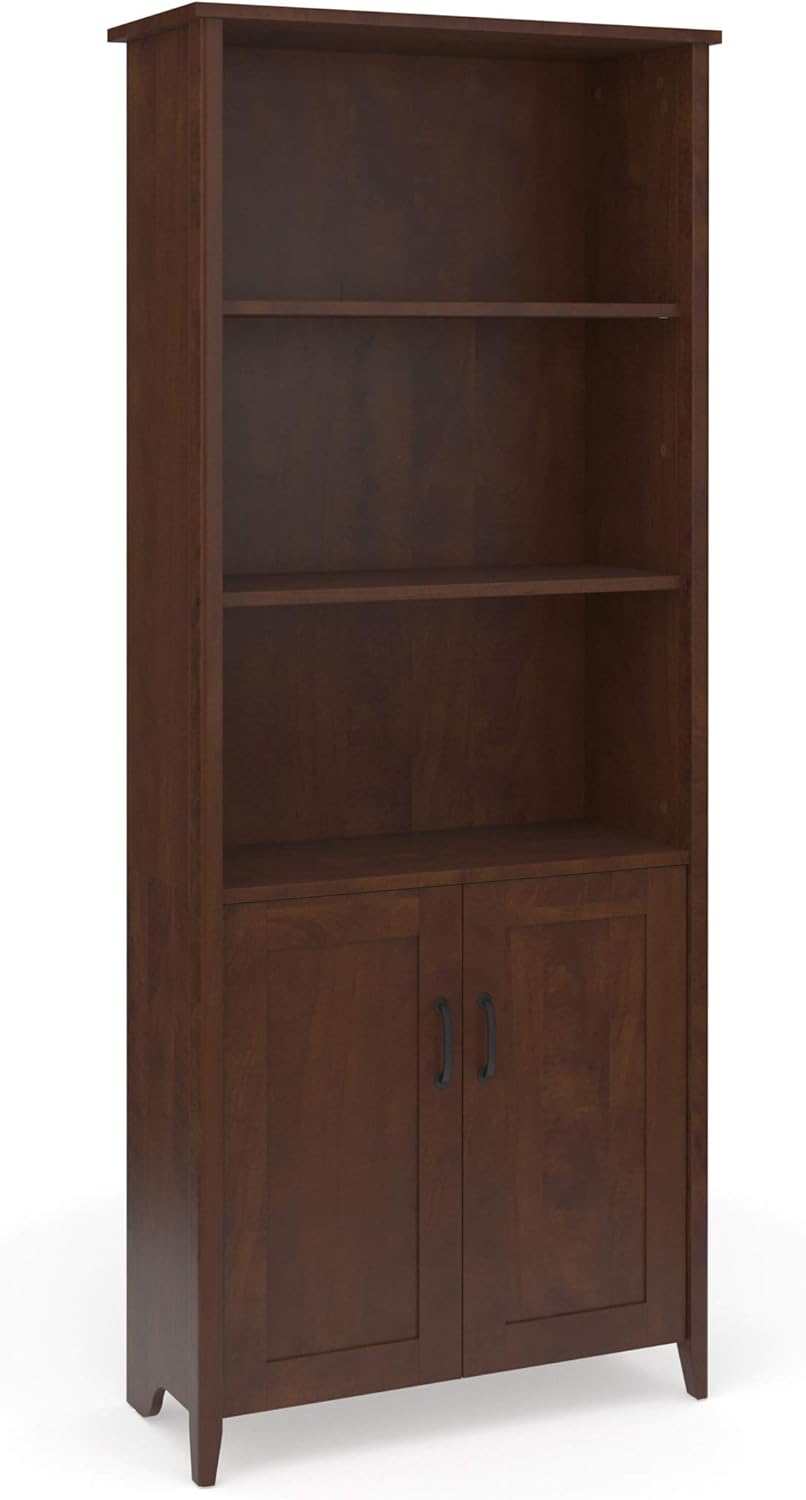 5 Shelf Tanned Cherry Bookcase Q5455