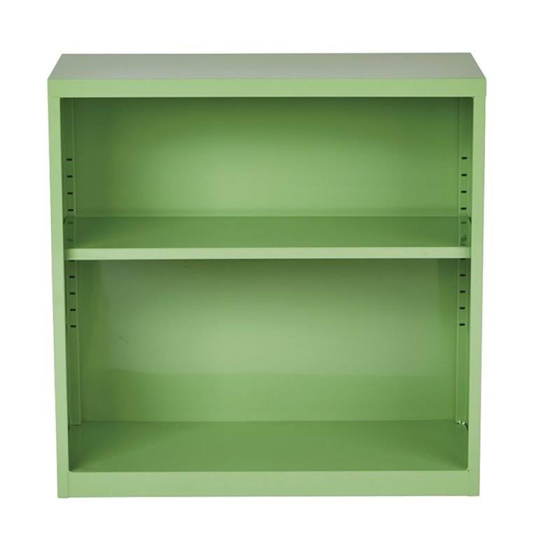 Green 2 Shelf Metal Bookcase F33625