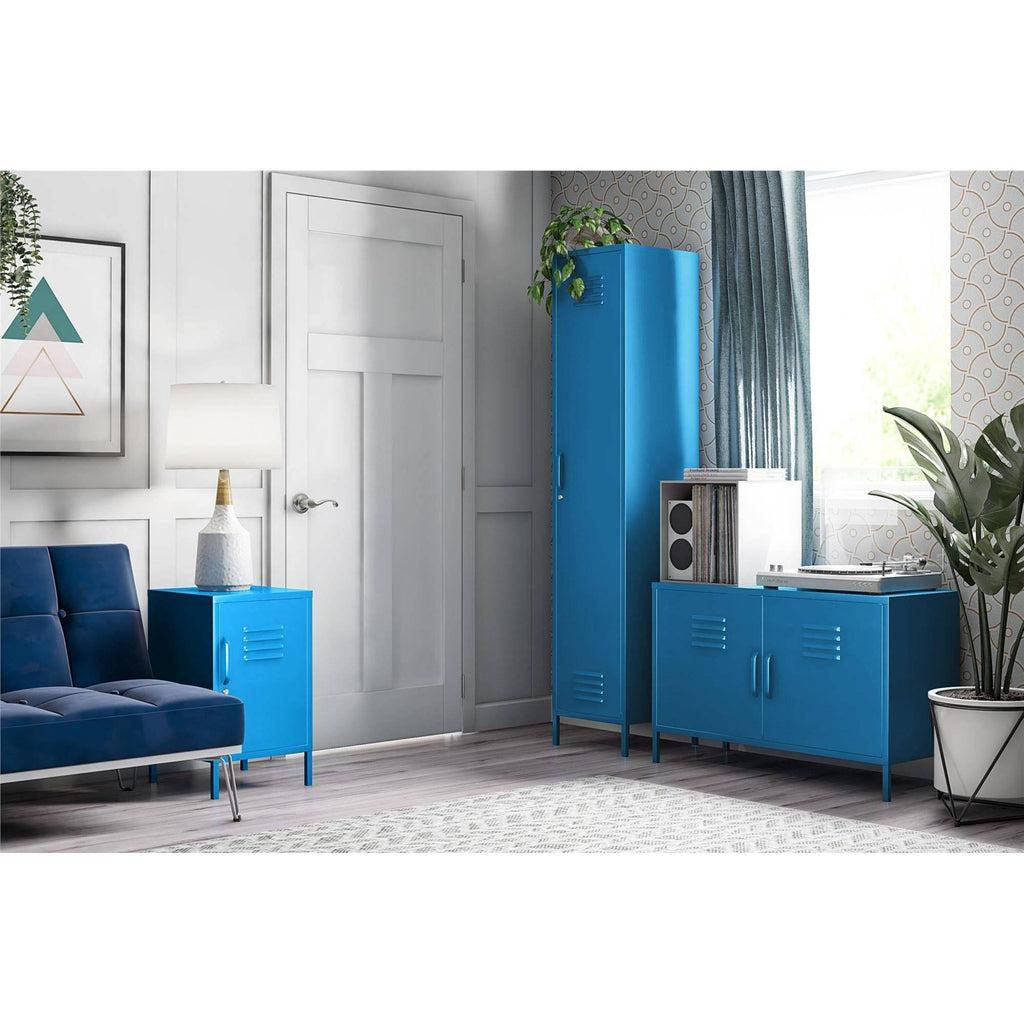 Blue Metal Locker End Table R363388
