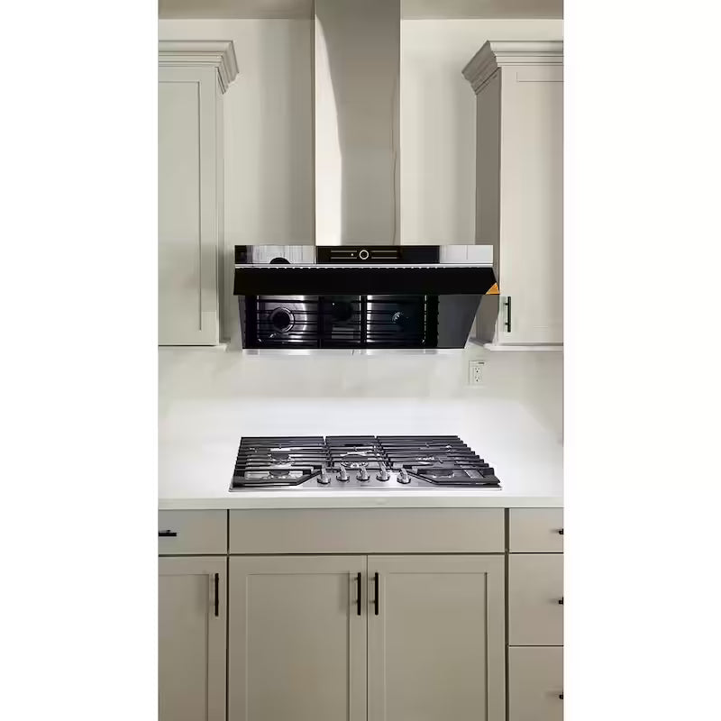 36 in. 850 CFM Under Cabinet or Wall Mount Range Hood with Touchscreen in Onyx Black Y158