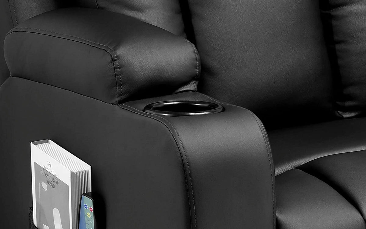 Black 3PC Bonded Leather Recliner Set S715664