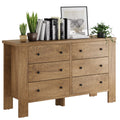 6 Drawer Wood Dresser with Round Handles B688763