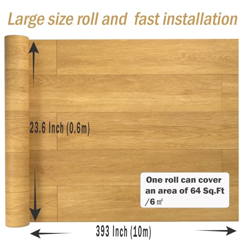 Peel and Stick Vinyl Flooring Roll 64 Sq.Ft Waterproof H486