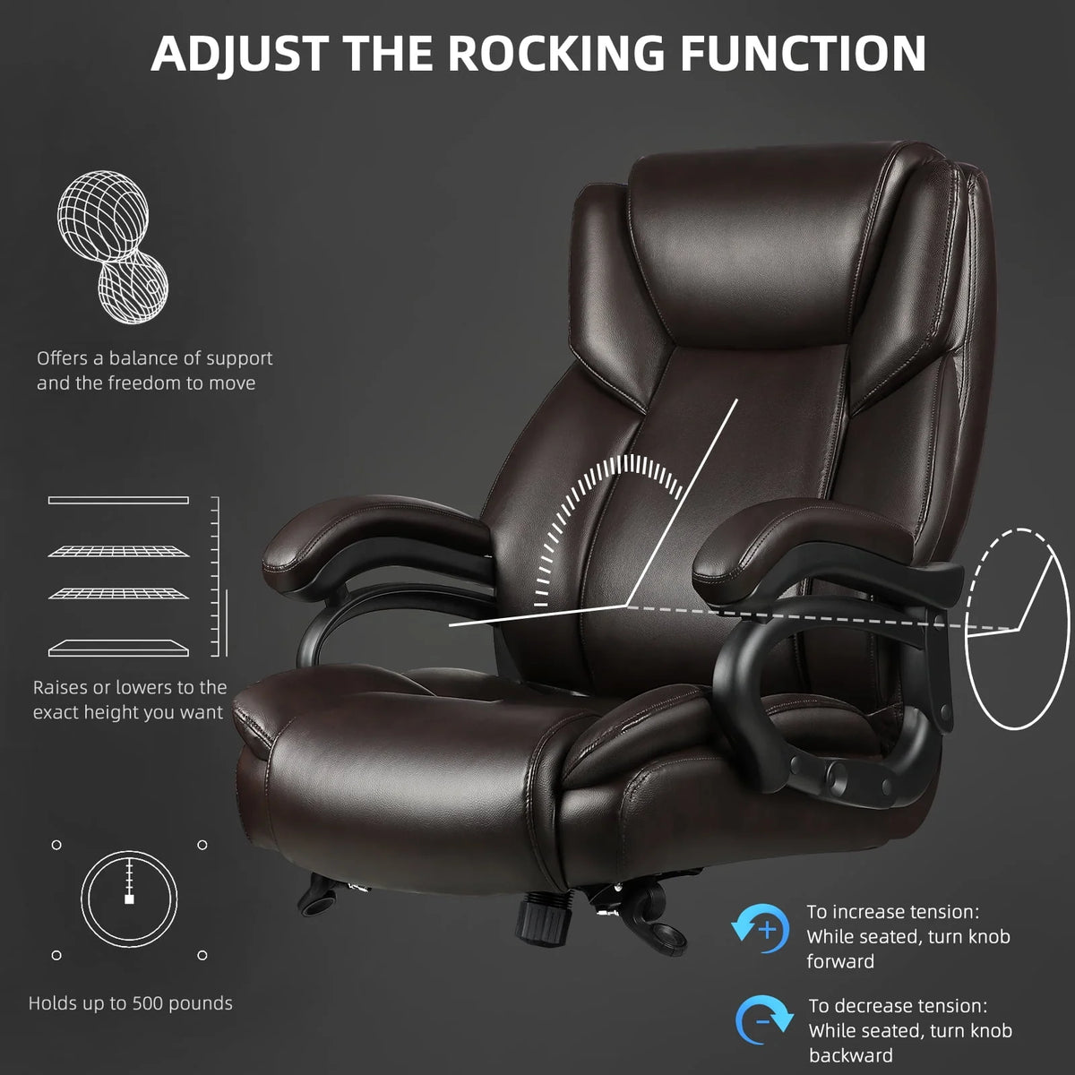 Heavy Duty Big and Tall Office Chair 500lbs E745