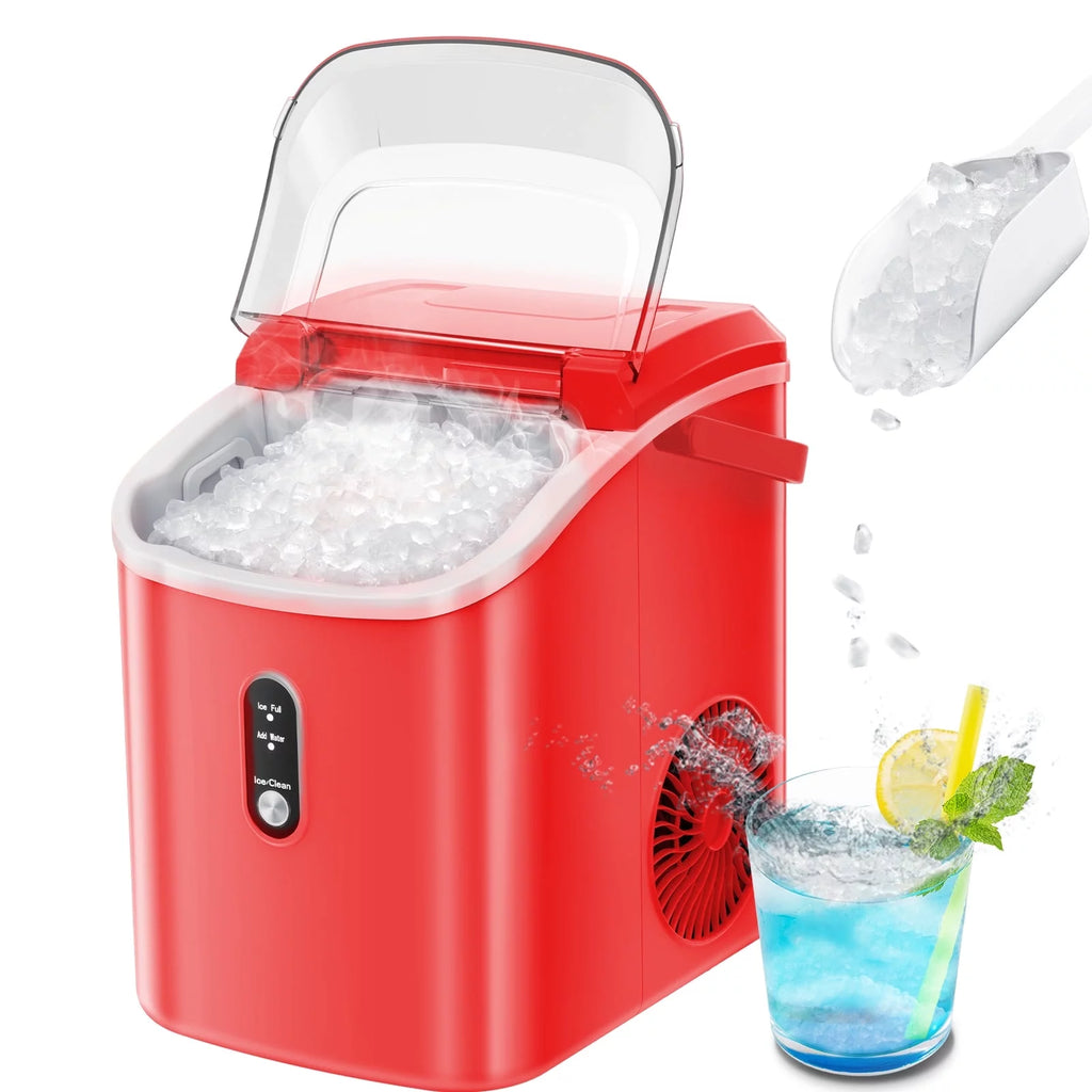 Nugget Ice Maker Countertop 33lbs/24H Self-Cleaning Portable Ice Machine Gray Q280
