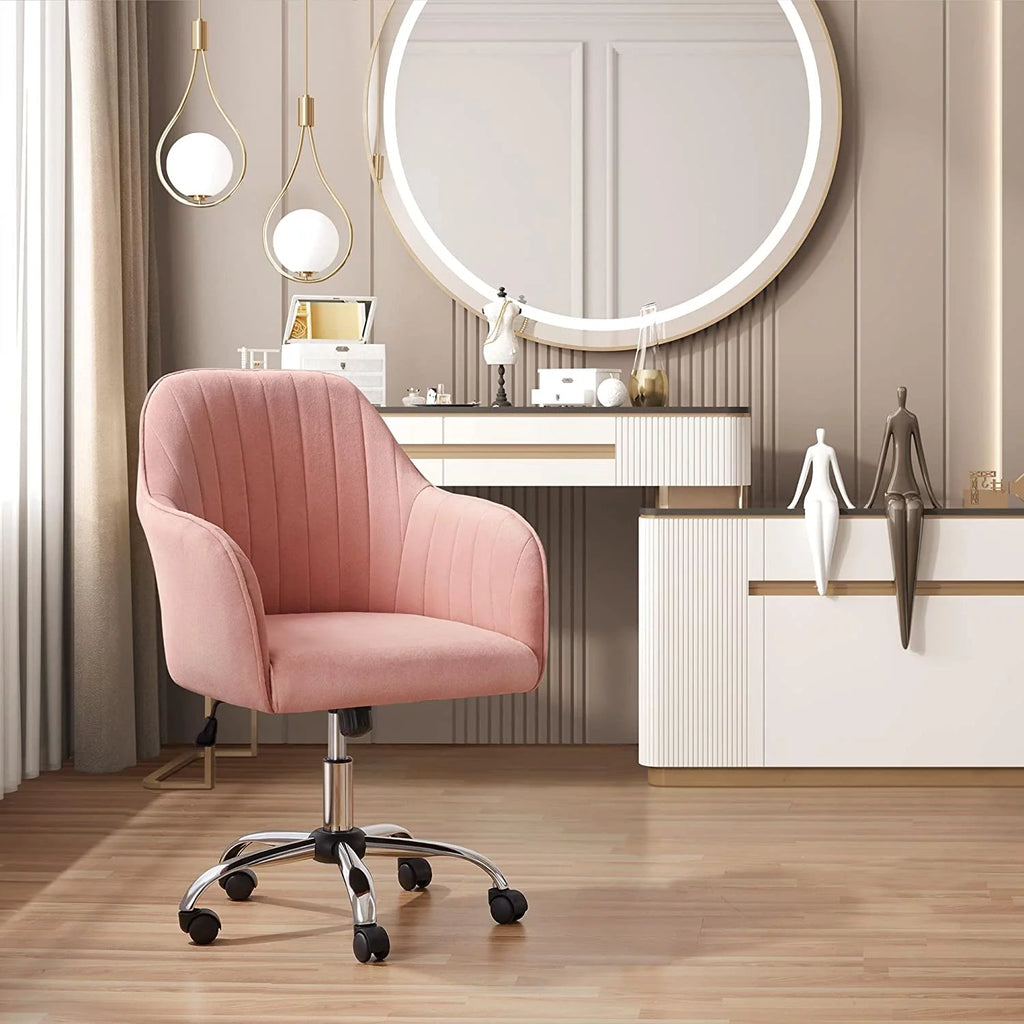 Velvet Height Adjustable Swivel Office Chair with Arms M319