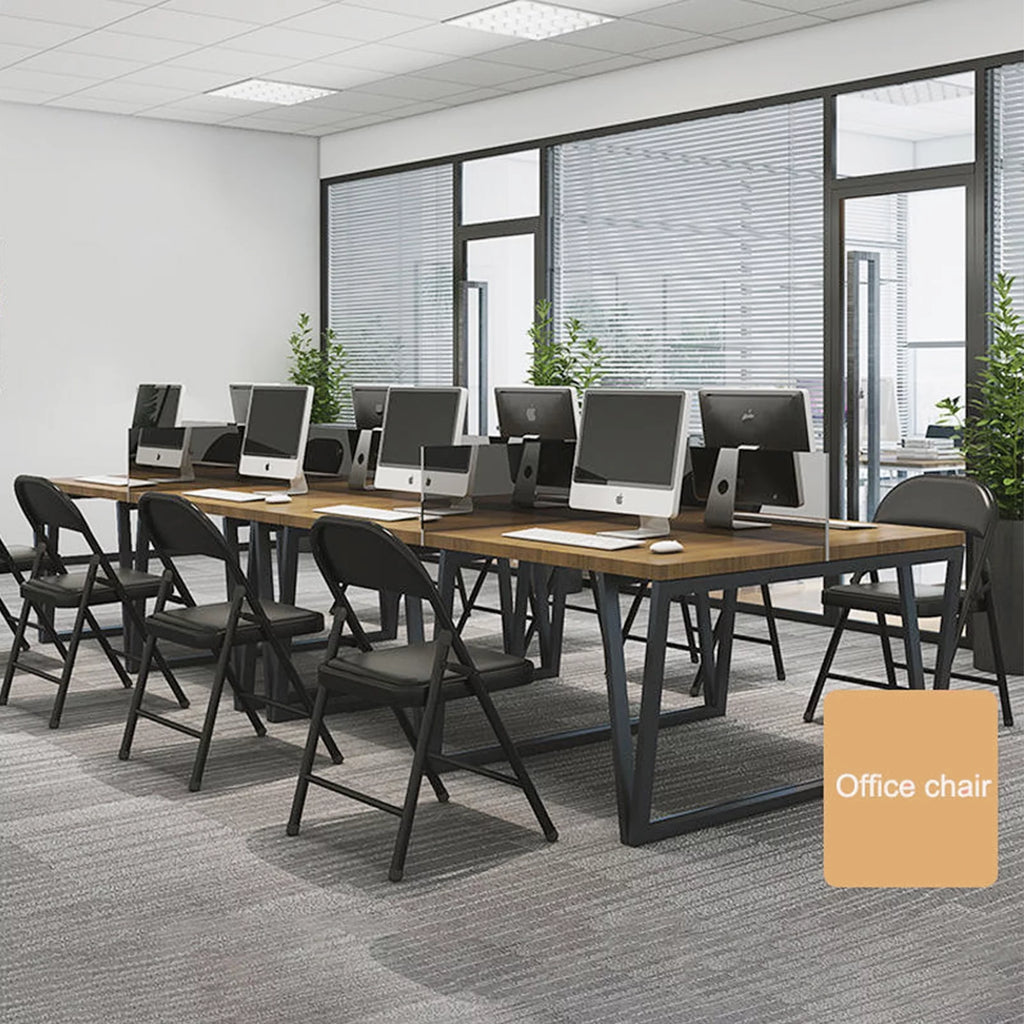 Black Metal Folding Chairs with Padded Seats, 6 Pack U4618
