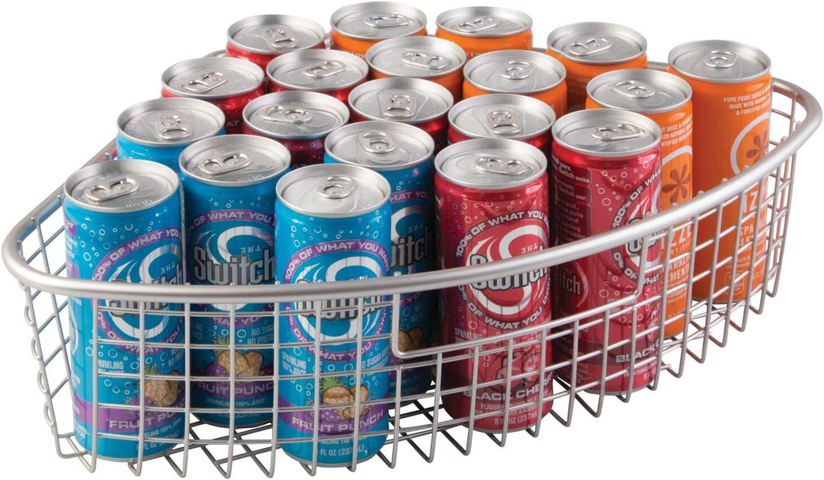 Metal Lazy Susan Storage Organizer Basket with Front Handle - 4 Pack I76037