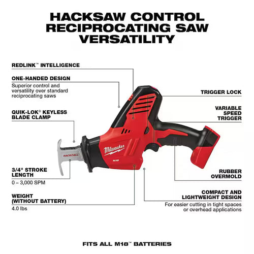 18V Cordless Reciprocating Saw with 2.0 Ah Battery G2065