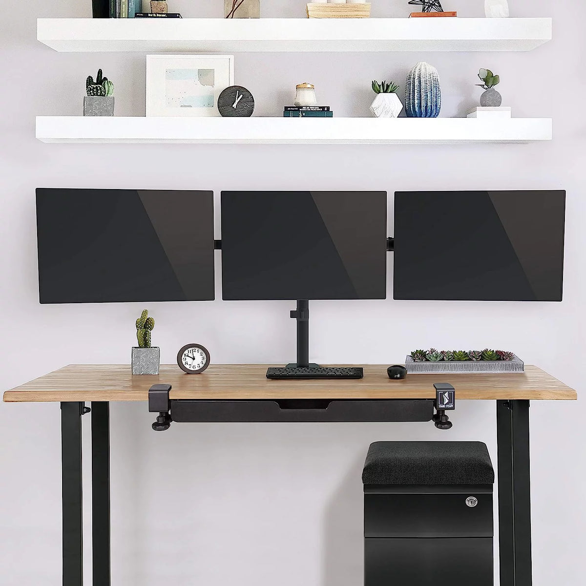 Black 2 Drawer Mobile File Cabinet with Cushion Top S7266