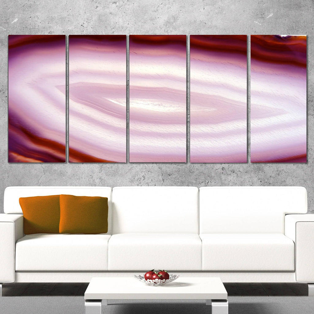 Pink Agate Geode Geological Crystals Canvas Artwork K826