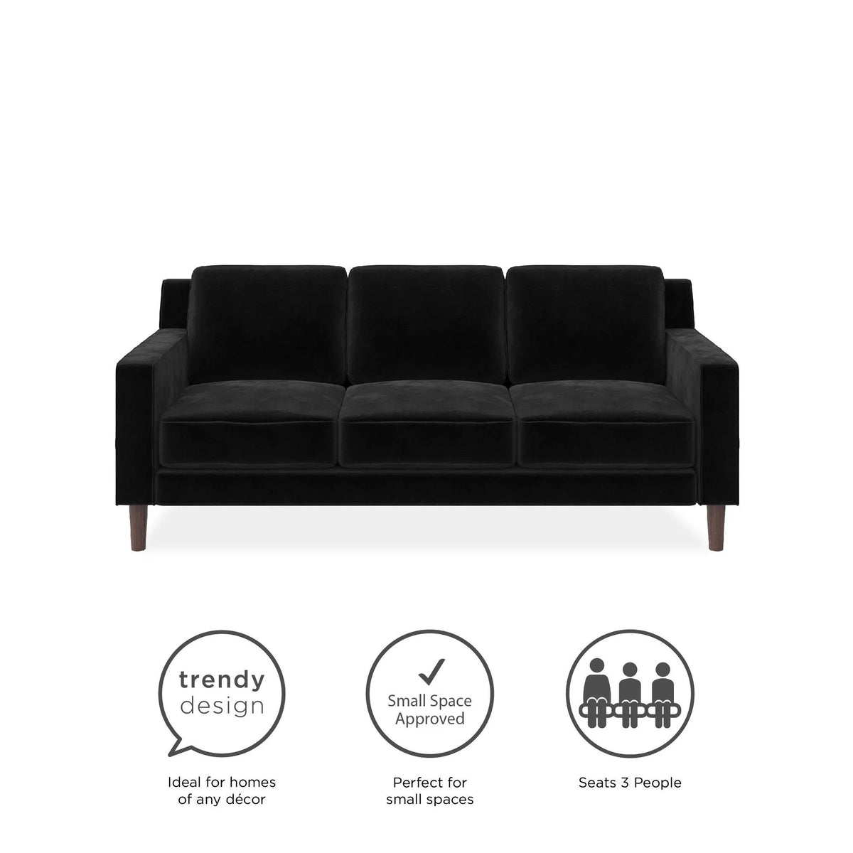 Green Velvet 3 Seater Sofa J947918