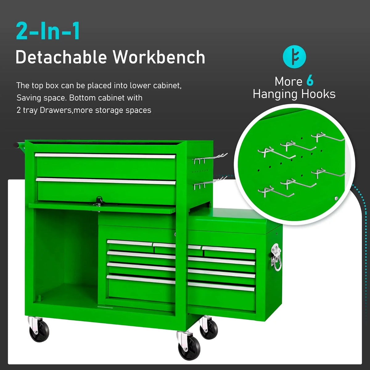 Black 8 Drawer Rolling Tool Chest and Cabinet K3171