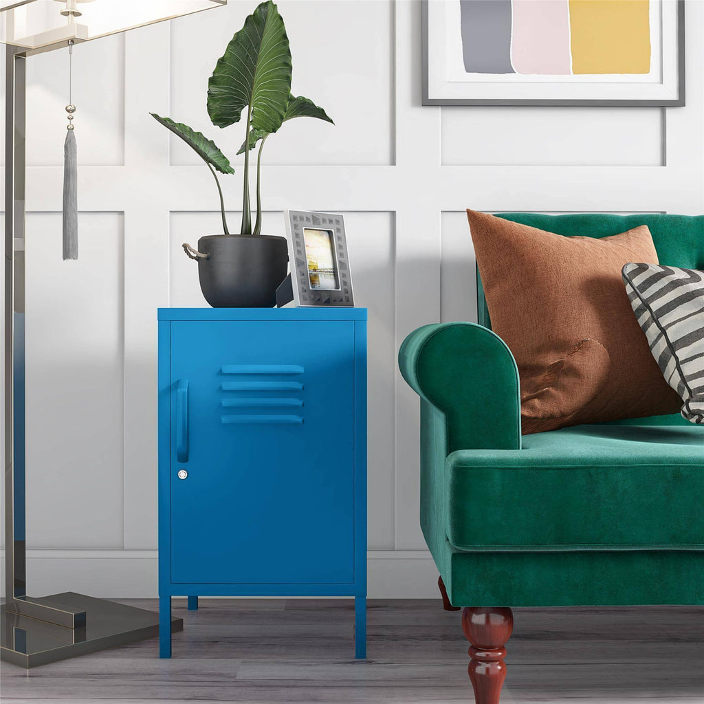 Blue Metal Locker End Table R363388