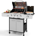 4 Burner Propane Gas Grill with Side Burner Stainless Steel Q342